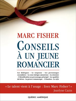 cover image of Conseils à un jeune romancier